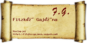 Fitzkó Gajána névjegykártya
